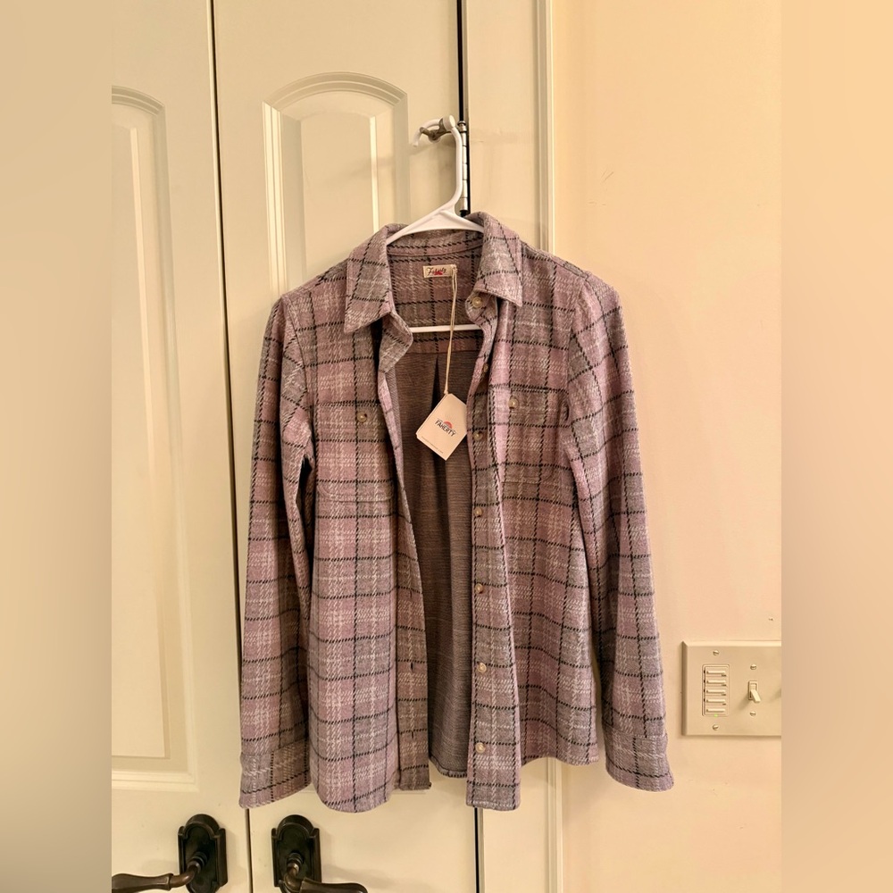 NWT Faherty Legend Sweater Shirt Mystic Plaid Size XS 💜💜💜 - Picture 4 of 9